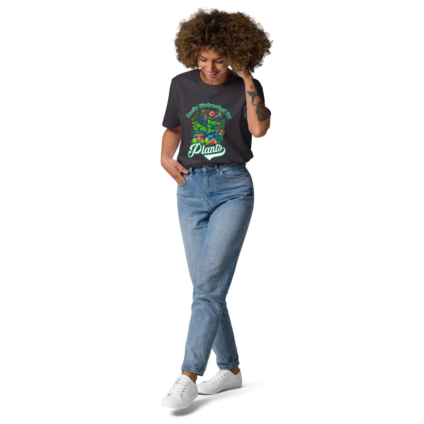 Easily Distracted By Plants Organic Cotton Garden T-shirt (NEON)