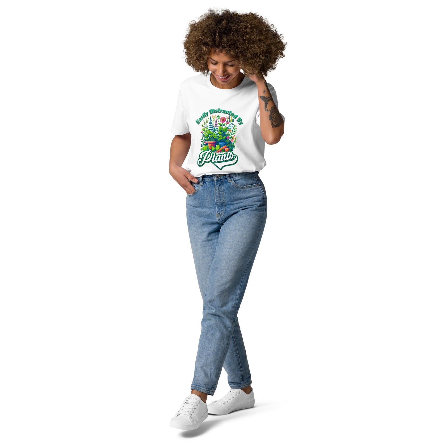 Easily Distracted By Plants Organic Cotton Garden T-shirt (NEON)
