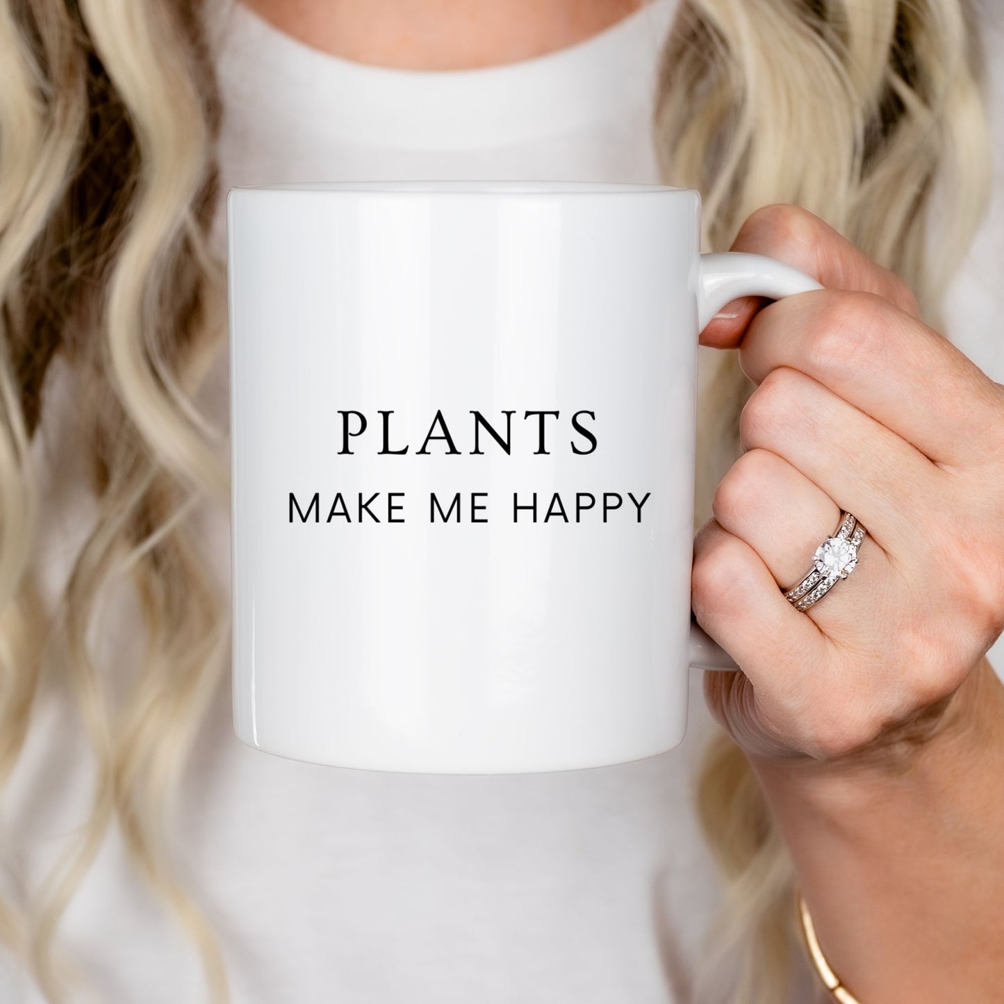 “Plants Make Me Happy” Ceramic Mug