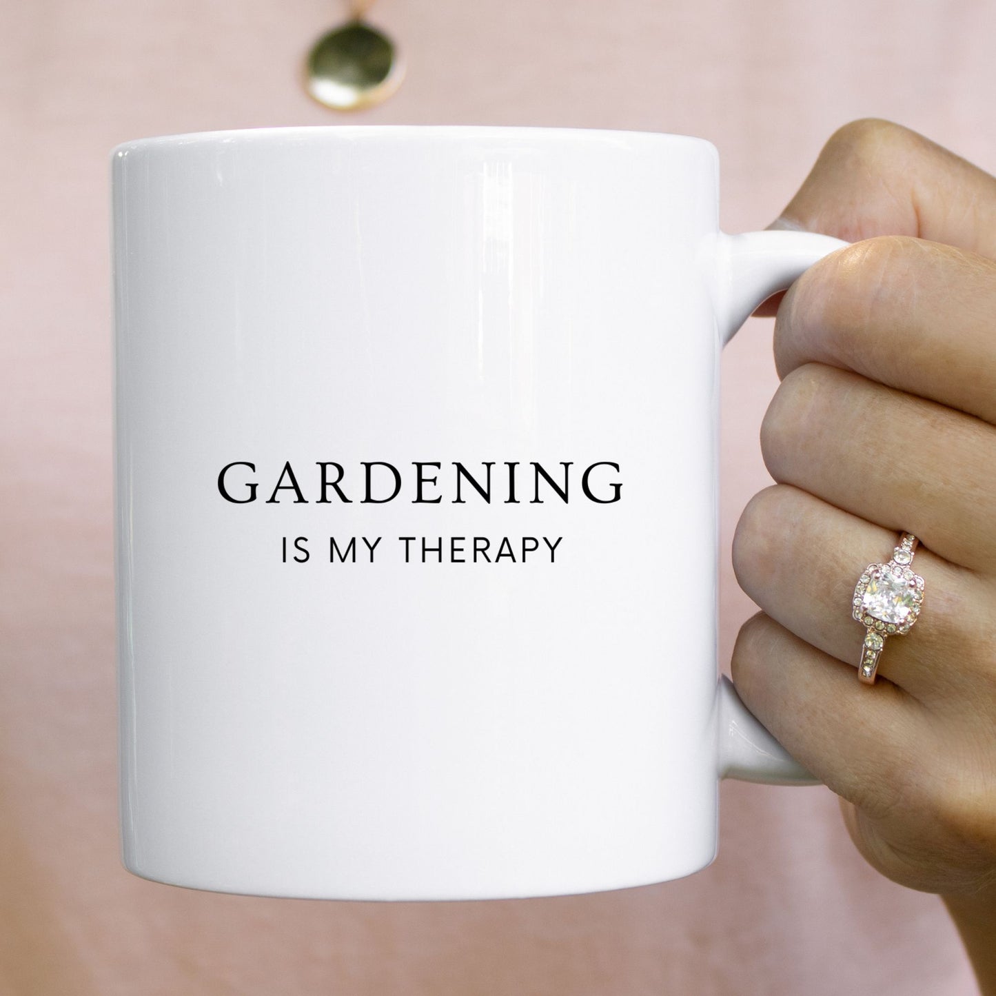 "Gardening Is My Therapy” Ceramic Mug