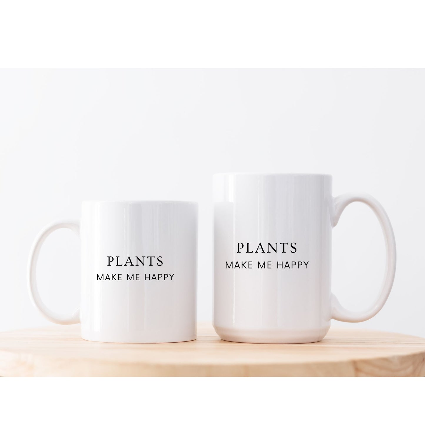 “Plants Make Me Happy” Ceramic Mug