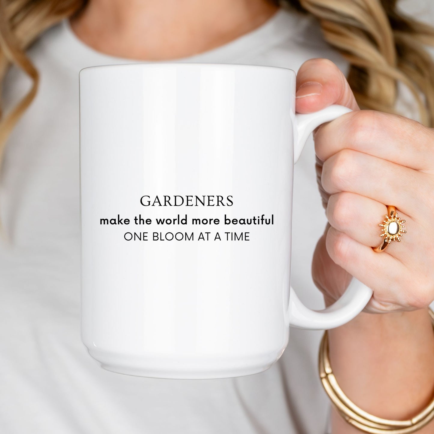 "Gardeners Make the World More Beautiful One Bloom at a Time" Ceramic Mug