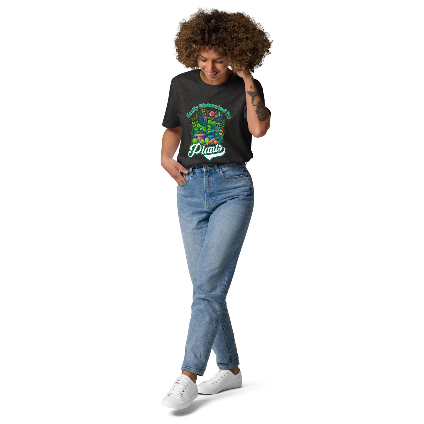 Easily Distracted By Plants Organic Cotton Garden T-shirt (NEON)
